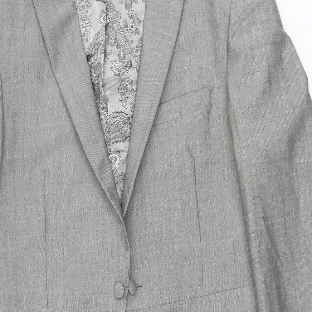 WILVORST Mens Grey Wool Tuxedo Suit Jacket Size 40 Regular