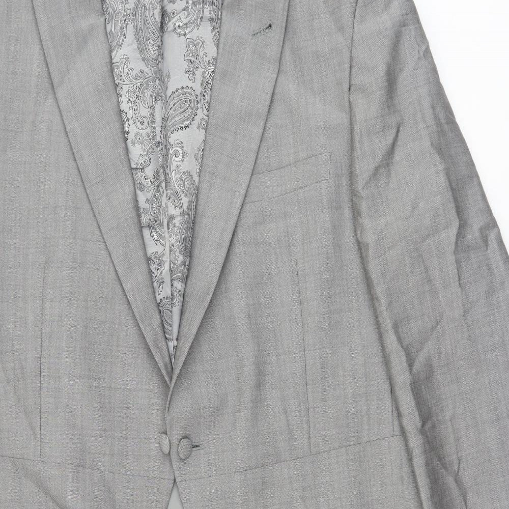 WILVORST Mens Grey Wool Tuxedo Suit Jacket Size 46 Regular