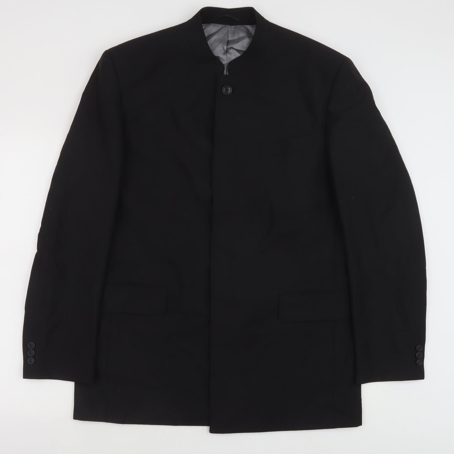Armando Mens Black Polyester Jacket Blazer Size 42 Regular