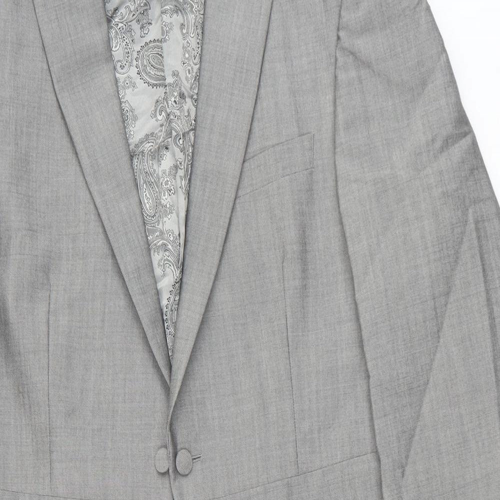 WILVORST Mens Grey Wool Tuxedo Suit Jacket Size 40 Regular