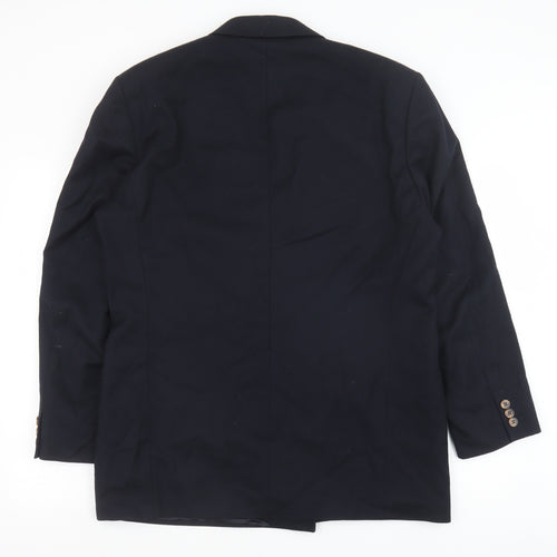 Marks and Spencer Mens Blue Wool Jacket Blazer Size 42 Regular