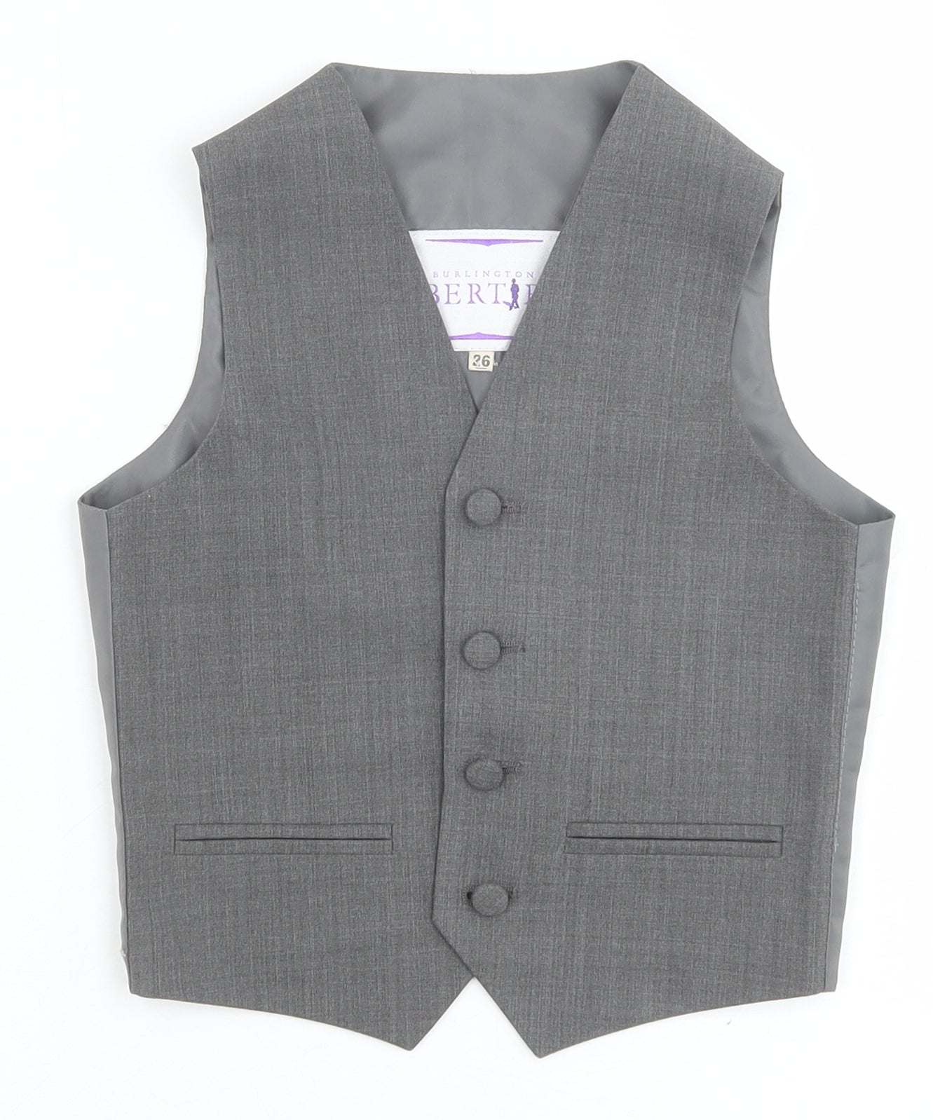 Berlington Bertie Boys Grey Jacket Waistcoat Size 5-6 Years Button