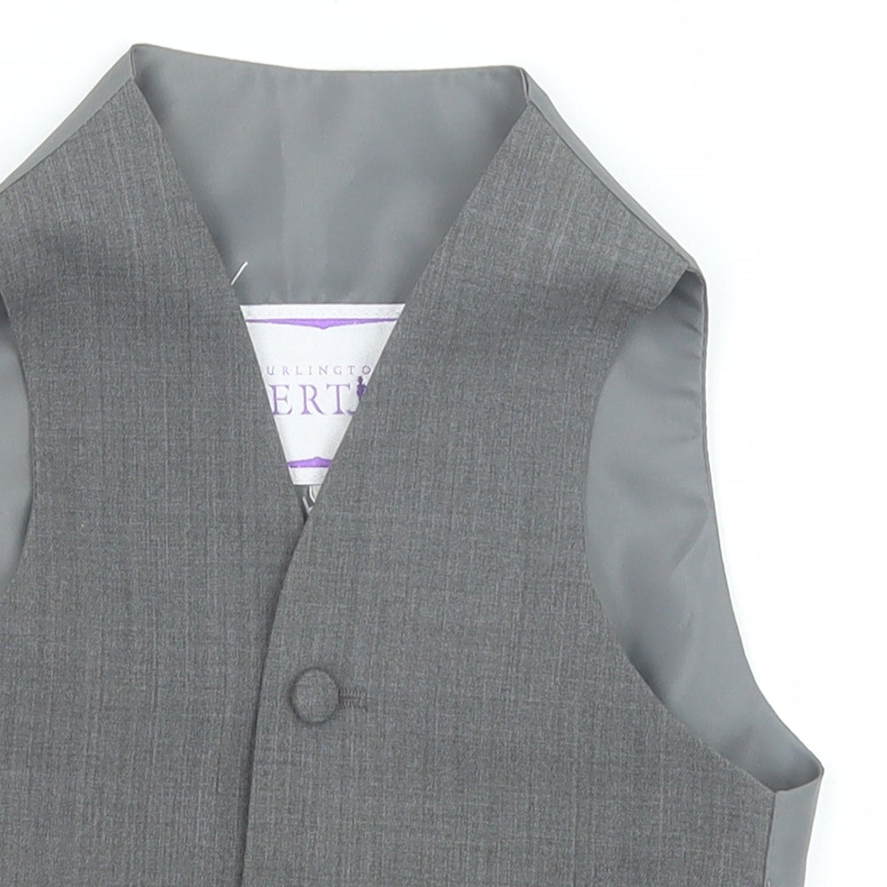 Berlinton Bertie Boys Grey Jacket Waistcoat Size 3-4 Years Button