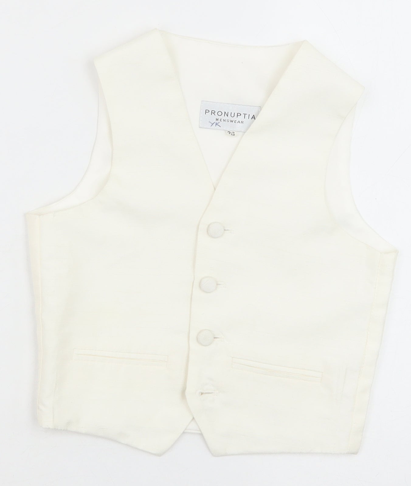 Pronuptia Boys Ivory Jacket Waistcoat Size 5-6 Years Button