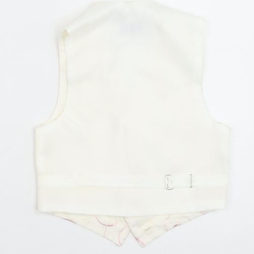 Pronuptia Boys Ivory Geometric Jacket Waistcoat Size 5-6 Years Button