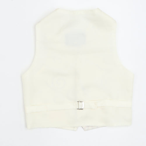 HEIRLOOM Boys Ivory Geometric Jacket Waistcoat Size 3-4 Years Button - Textured