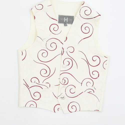 HEIRLOOM Boys Ivory Geometric Jacket Waistcoat Size 5-6 Years Button