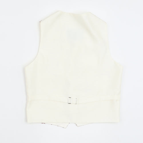 HEIRLOOM Boys Ivory Geometric Jacket Waistcoat Size 7-8 Years Button