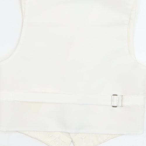 Pronuptia Boys Ivory Geometric Jacket Waistcoat Size 2-3 Years Button - Textured