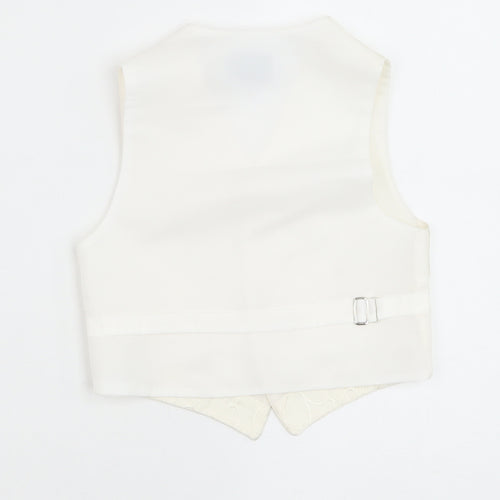 Pronuptia Boys Ivory Geometric Jacket Waistcoat Size 3-4 Years Button