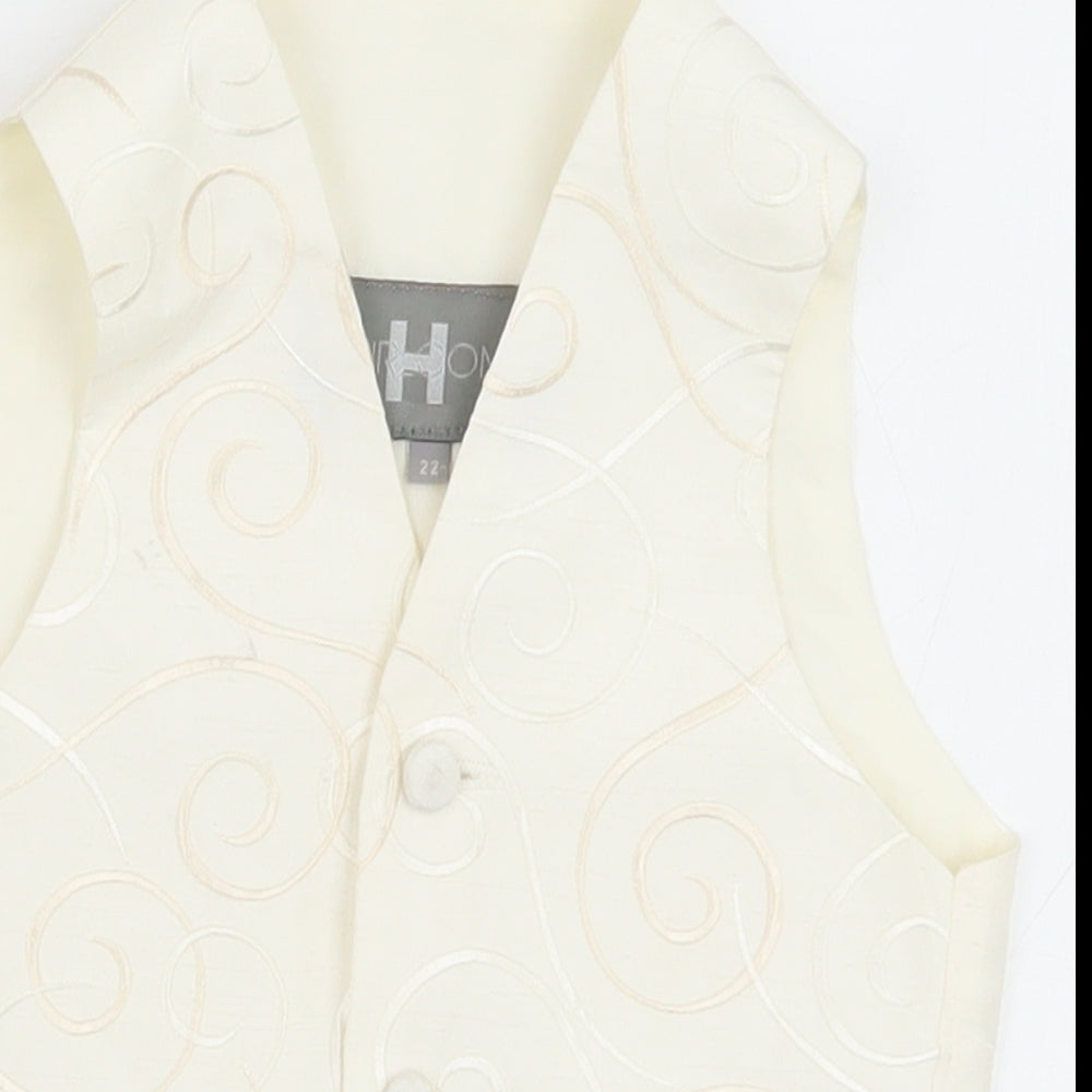 HEIRLOOM Boys Ivory Geometric Jacket Waistcoat Size 2-3 Years Button