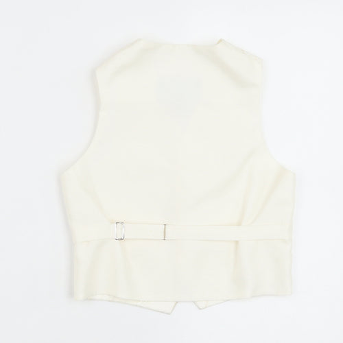 HEIRLOOM Boys Ivory Geometric Jacket Waistcoat Size 3-4 Years Button