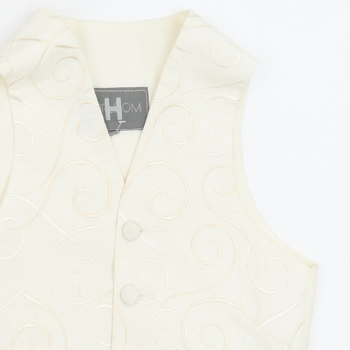 HEIRLOOM Boys Ivory Geometric Jacket Waistcoat Size 3-4 Years Button