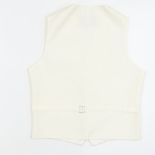 HEIRLOOM Boys Ivory Geometric Jacket Waistcoat Size 11-12 Years Button
