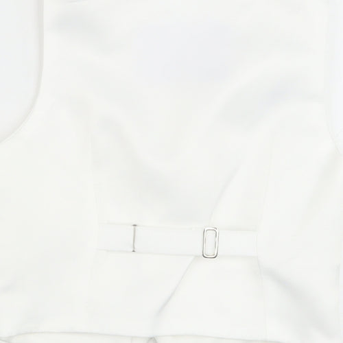 Berlington Bertie Boys White Geometric Jacket Waistcoat Size 3-4 Years Button