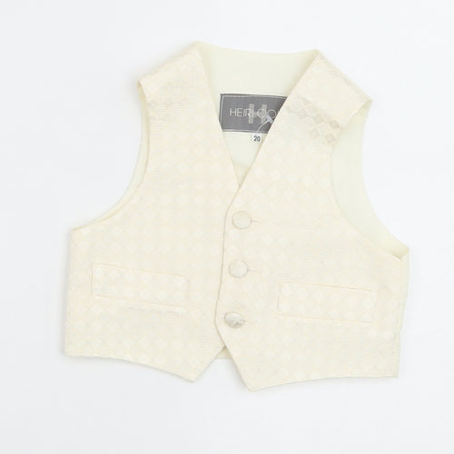 HEIRLOOM Boys Ivory Geometric Jacket Waistcoat Size 2 Years Button