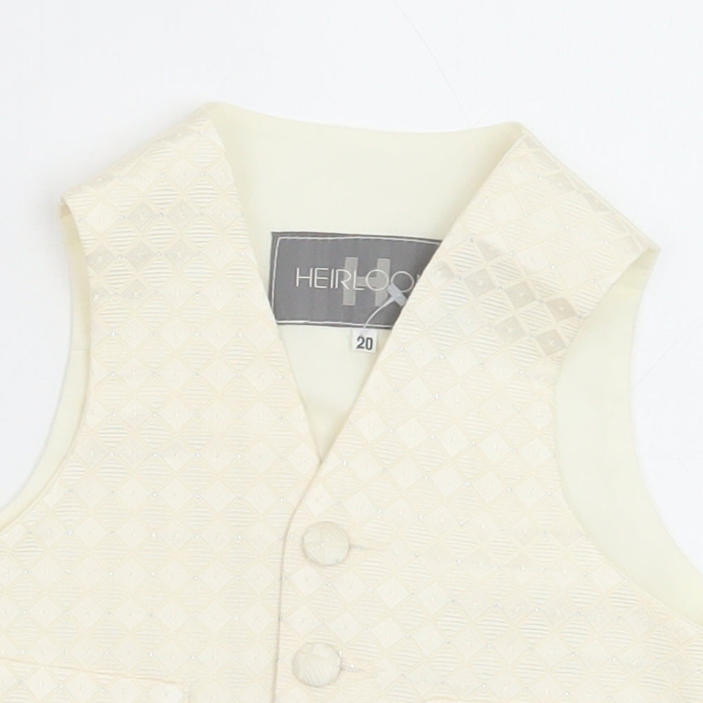 HEIRLOOM Boys Ivory Geometric Jacket Waistcoat Size 2 Years Button