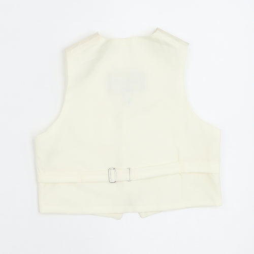 HEIRLOOM Boys Ivory Geometric Jacket Waistcoat Size 2-3 Years Button