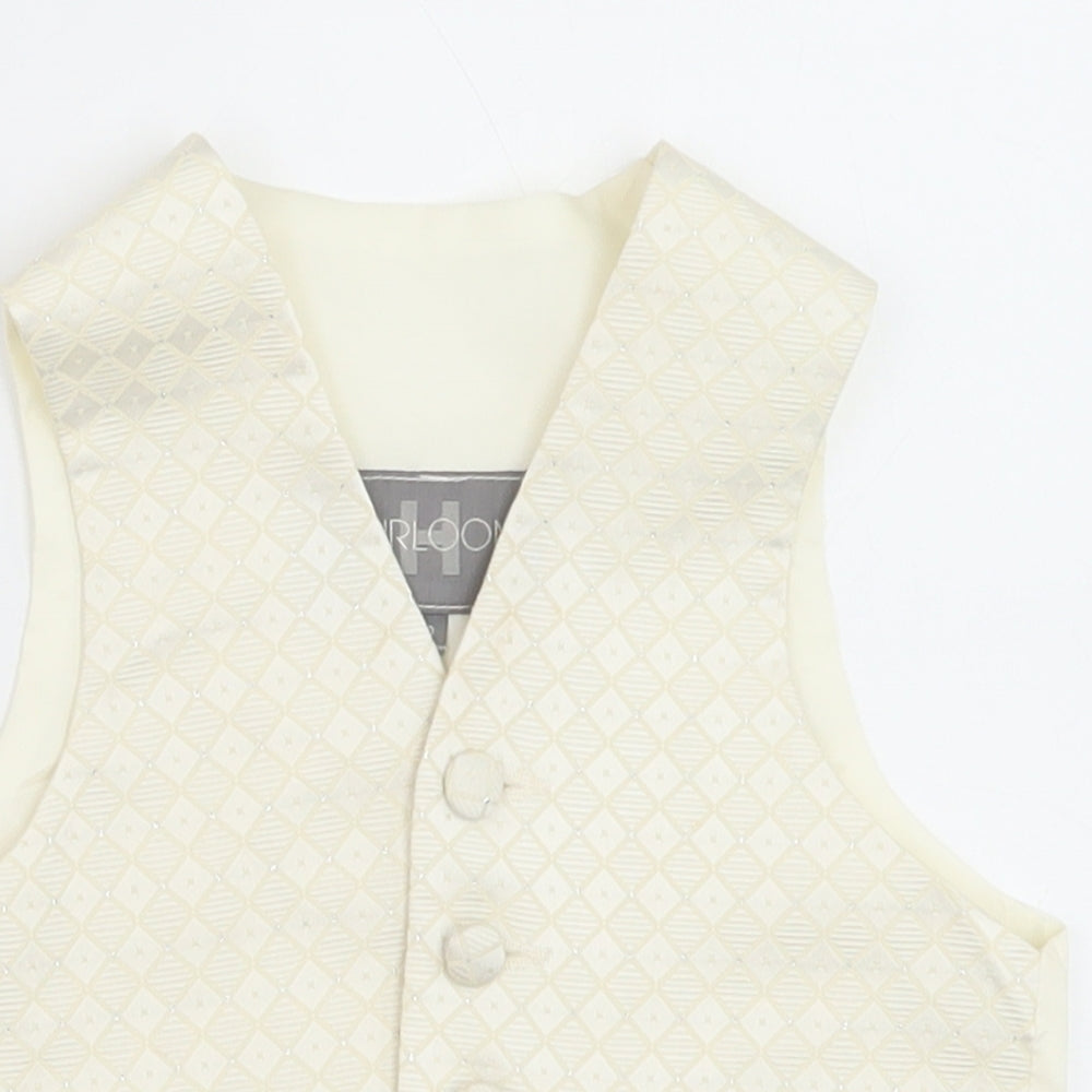 HEIRLOOM Boys Ivory Geometric Jacket Waistcoat Size 2-3 Years Button