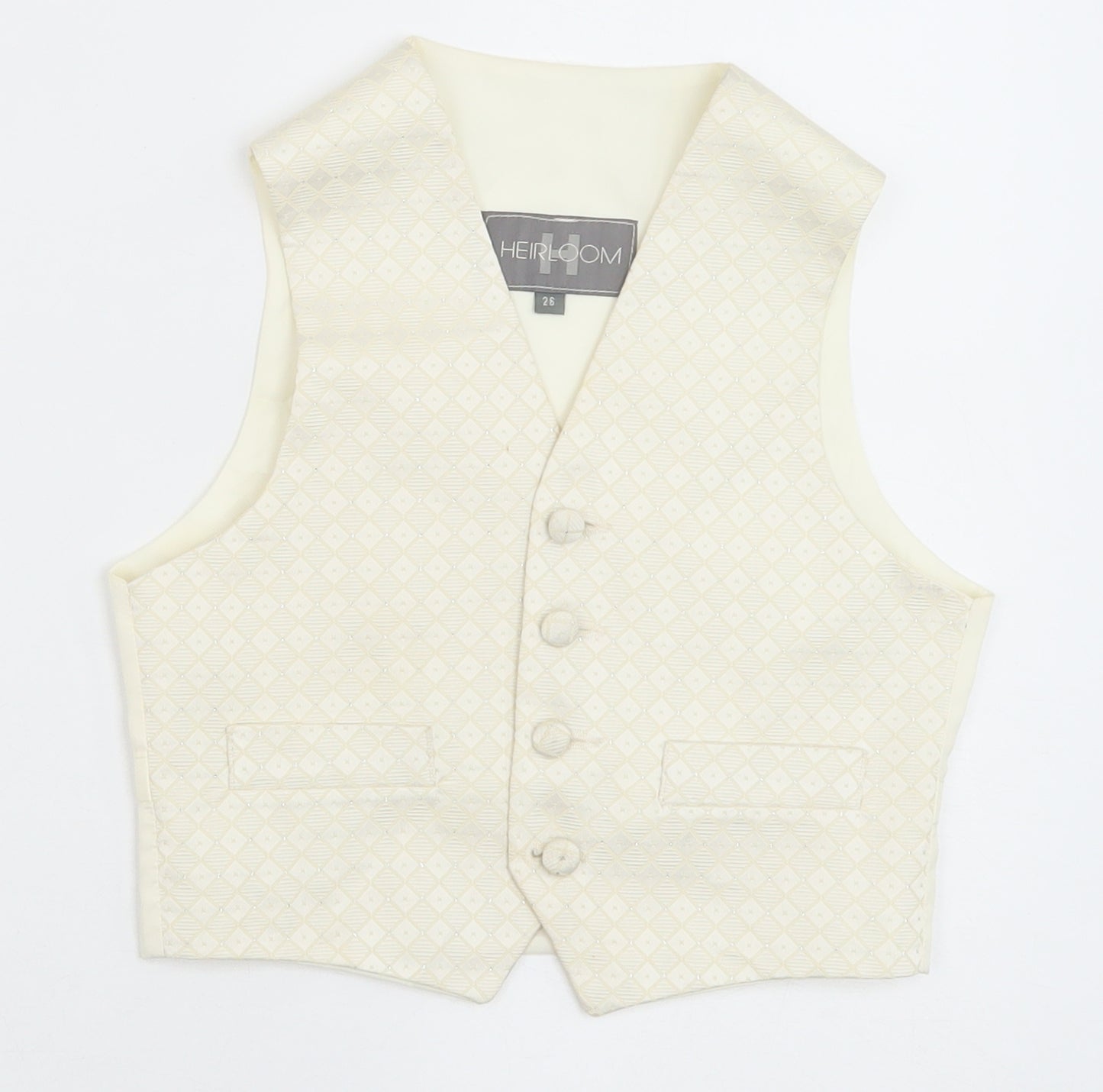 HEIRLOOM Boys Ivory Geometric Jacket Waistcoat Size 5-6 Years Button