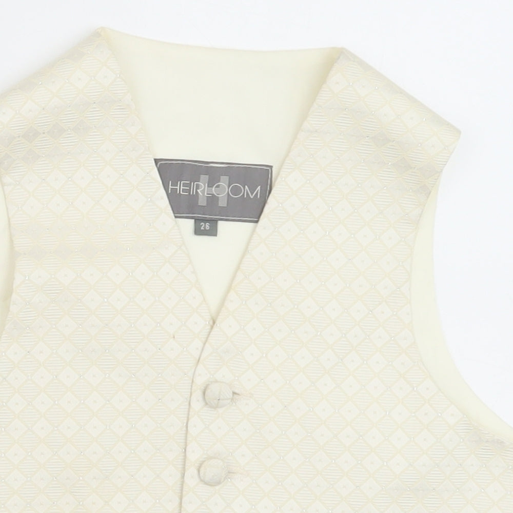 HEIRLOOM Boys Ivory Geometric Jacket Waistcoat Size 5-6 Years Button