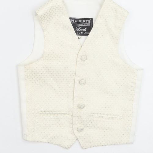 Roberts Boys Ivory Jacket Waistcoat Size 5-6 Years Button - Textured