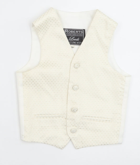 Roberts Boys Ivory Jacket Waistcoat Size 5-6 Years Button - Textured