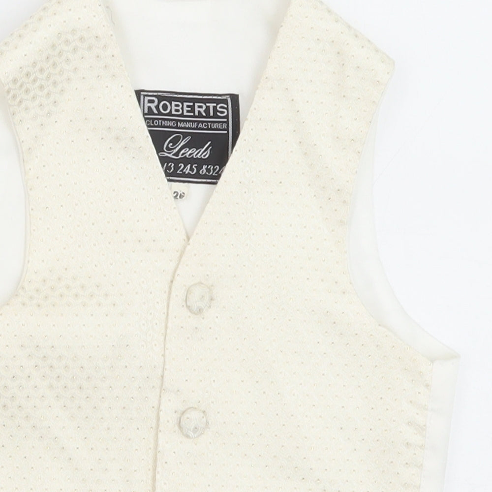 Roberts Boys Ivory Jacket Waistcoat Size 5-6 Years Button - Textured