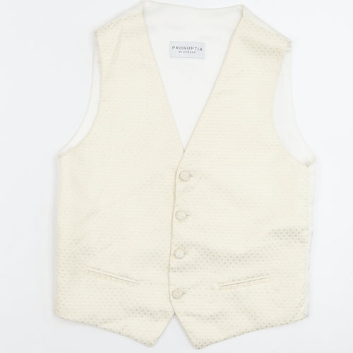 Pronuptia Boys Ivory Jacket Waistcoat Size 11-12 Years Button