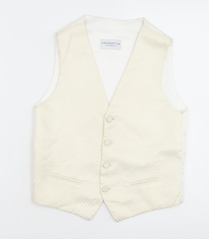 Pronuptia Boys Ivory Jacket Waistcoat Size 11-12 Years Button