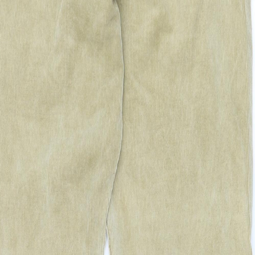 Zara Mens Brown Cotton Trousers Size 34 in Regular Zip