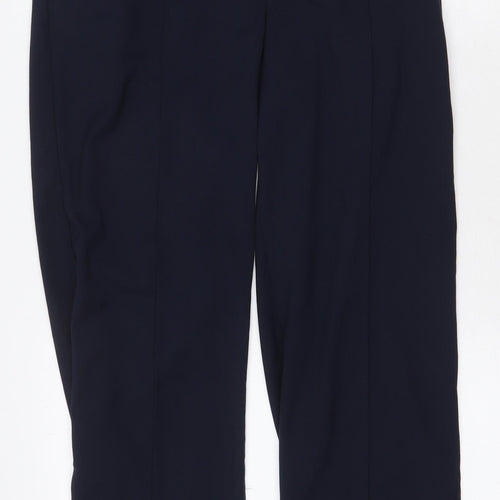 Marks and Spencer Womens Blue Polyester Dress Pants Trousers Size 14 Regular Zip