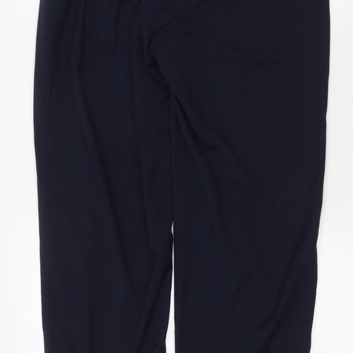 Marks and Spencer Womens Blue Polyester Dress Pants Trousers Size 14 Regular Zip