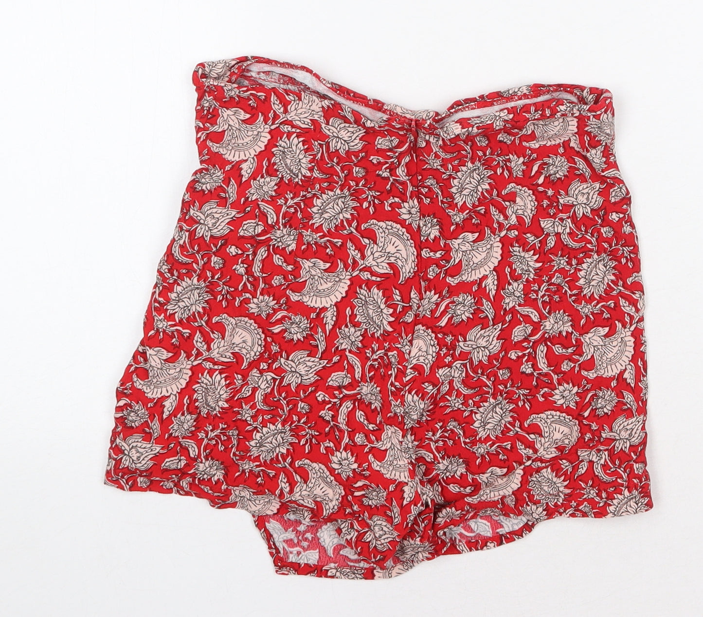 Zara Womens Red Floral Viscose Skort Size XS Zip