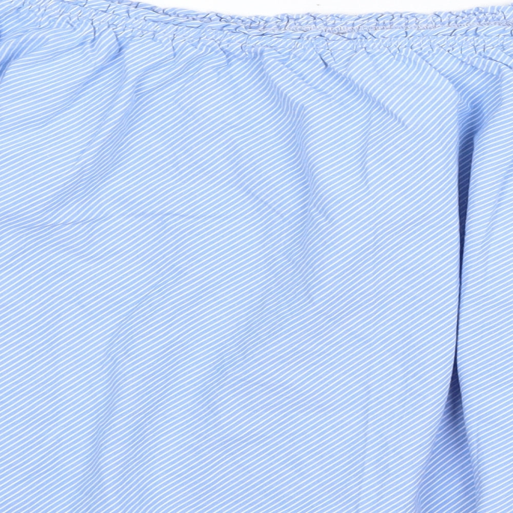 New Look Womens Blue Cotton Skater Skirt Size 18