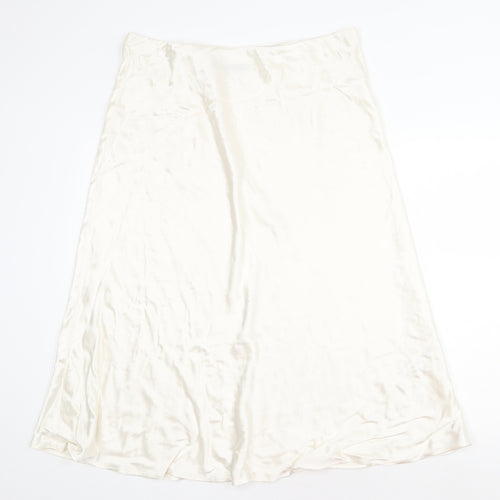 Marks and Spencer Womens White Viscose Swing Skirt Size 18