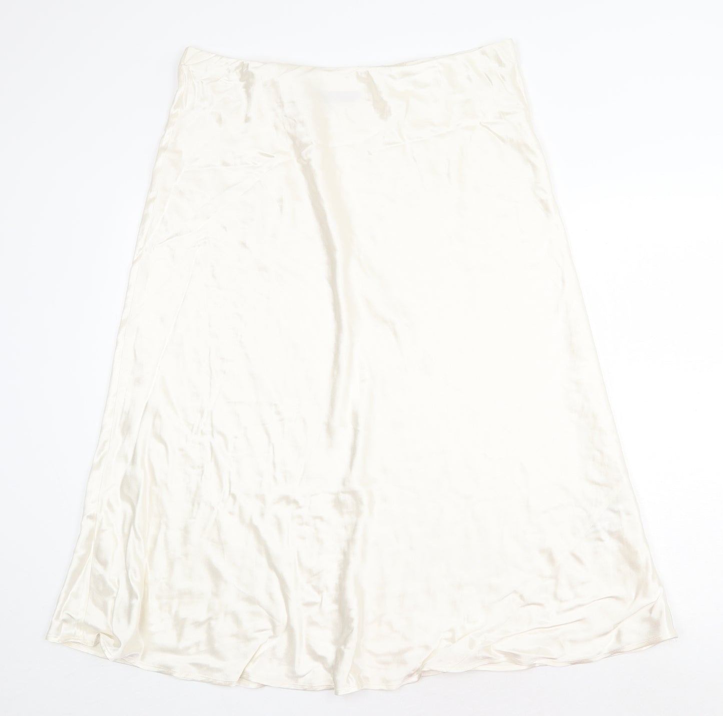 Marks and Spencer Womens White Viscose Swing Skirt Size 18
