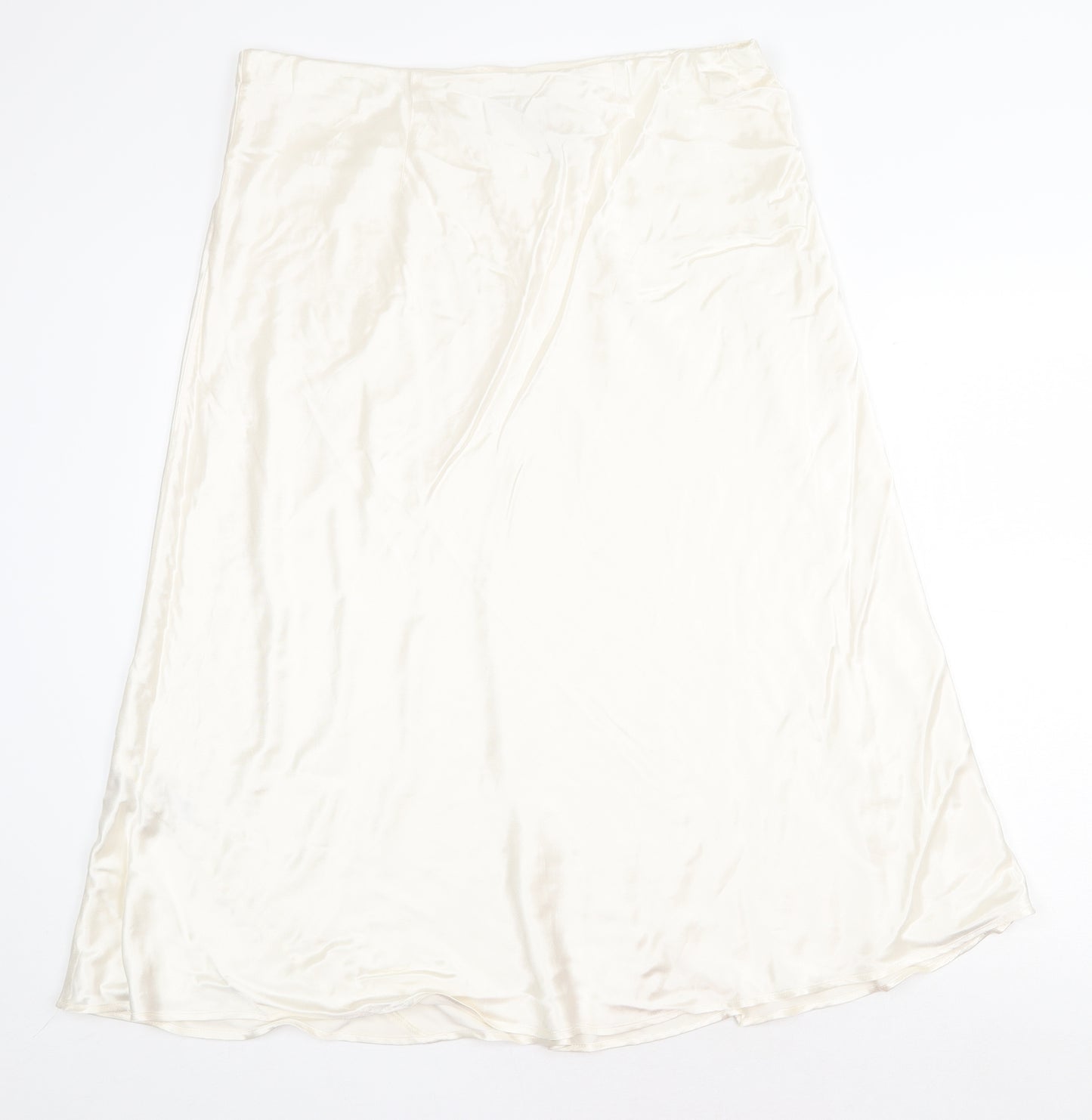 Marks and Spencer Womens White Viscose Swing Skirt Size 18