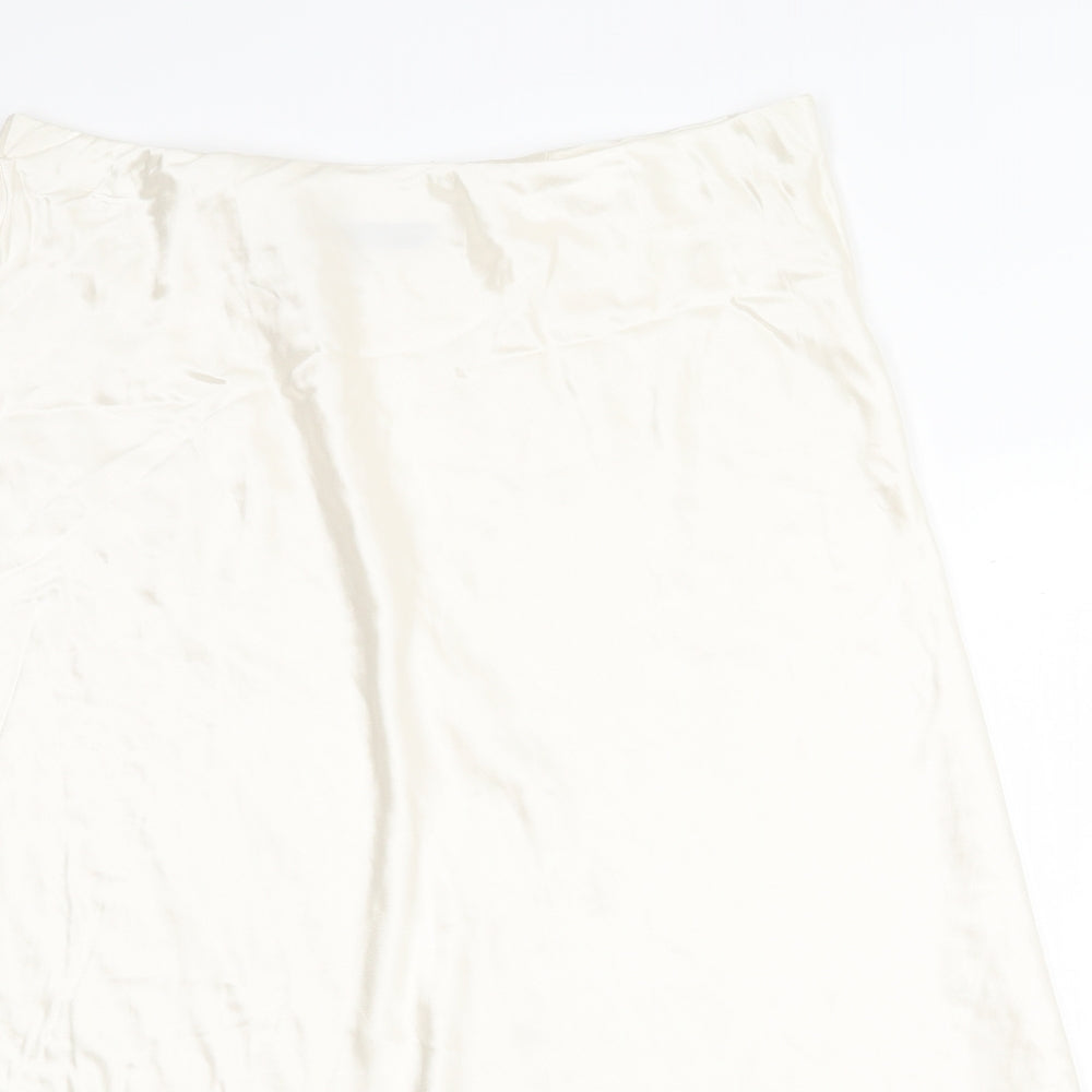 Marks and Spencer Womens White Viscose Swing Skirt Size 18