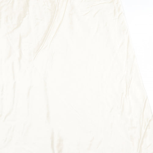 Marks and Spencer Womens White Viscose Swing Skirt Size 18
