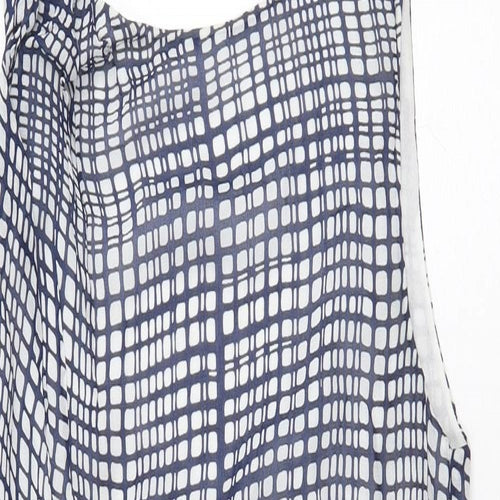 Great Plains Womens Blue Geometric Polyester Pencil Dress Size L Halter Zip