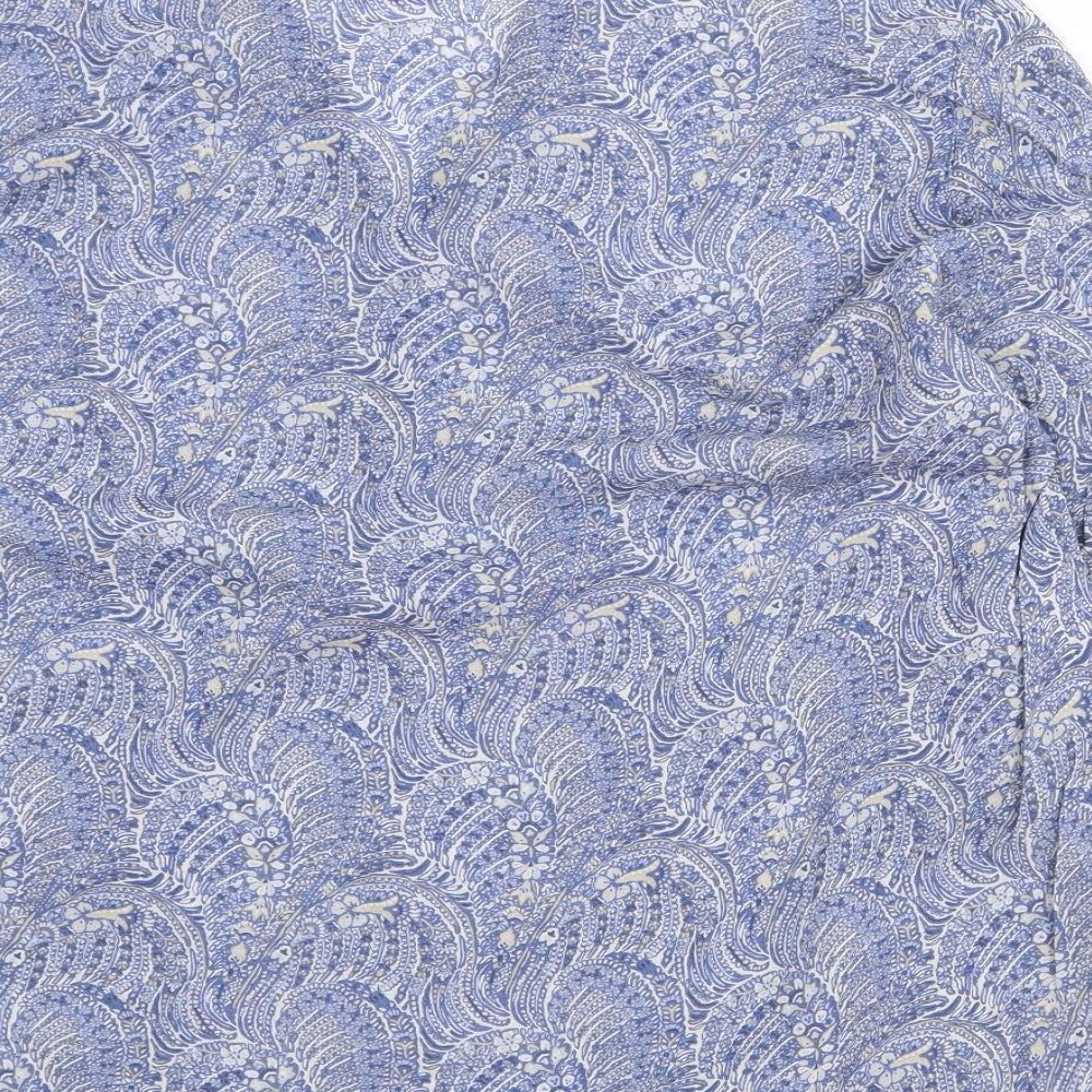 Lloyd's Womens Blue Geometric Polyester Basic Blouse Size XL V-Neck