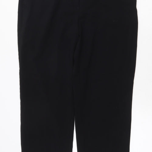 Marks and Spencer Womens Black Polyester Trousers Size 16 Regular Zip