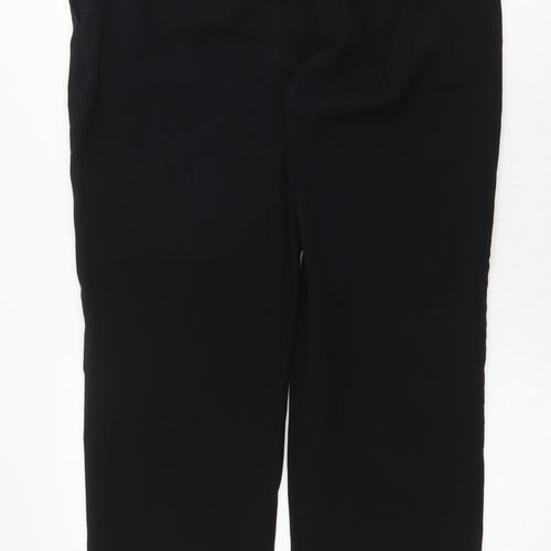 Marks and Spencer Womens Black Polyester Trousers Size 16 Regular Zip