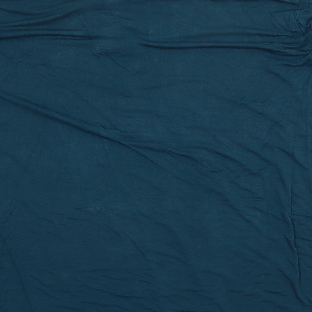Preworn Womens Green Viscose Basic Blouse Size 30 V-Neck