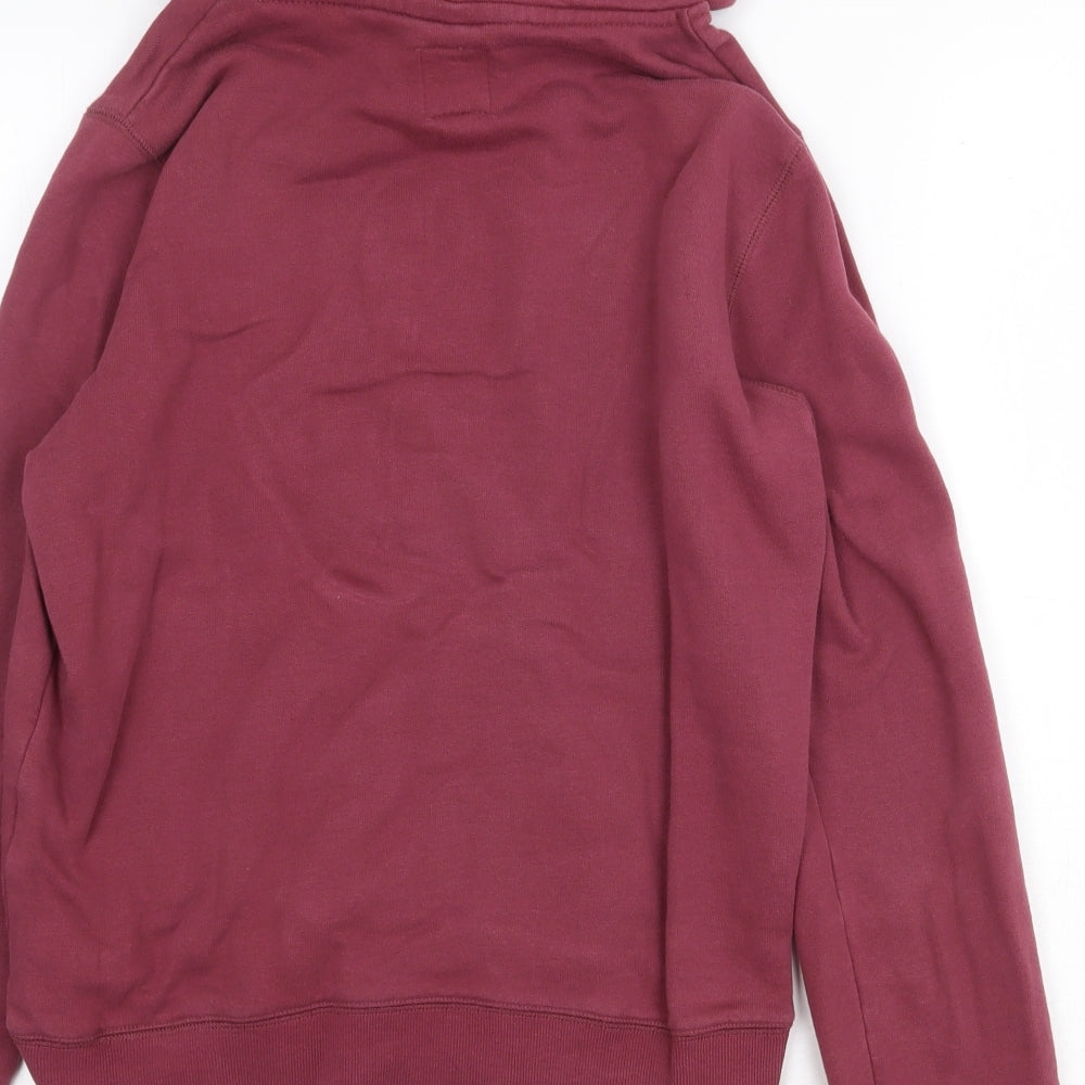 Jack Wills Womens Red Cotton Pullover Hoodie Size 10 Pullover