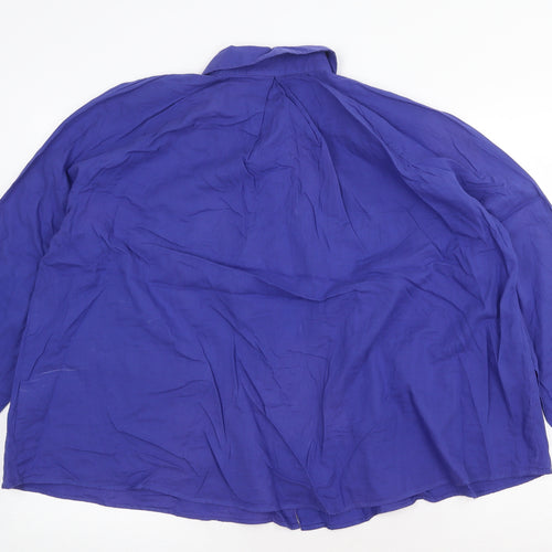 & Other Stories Womens Purple 100% Cotton Basic Button-Up Size 14 Collared