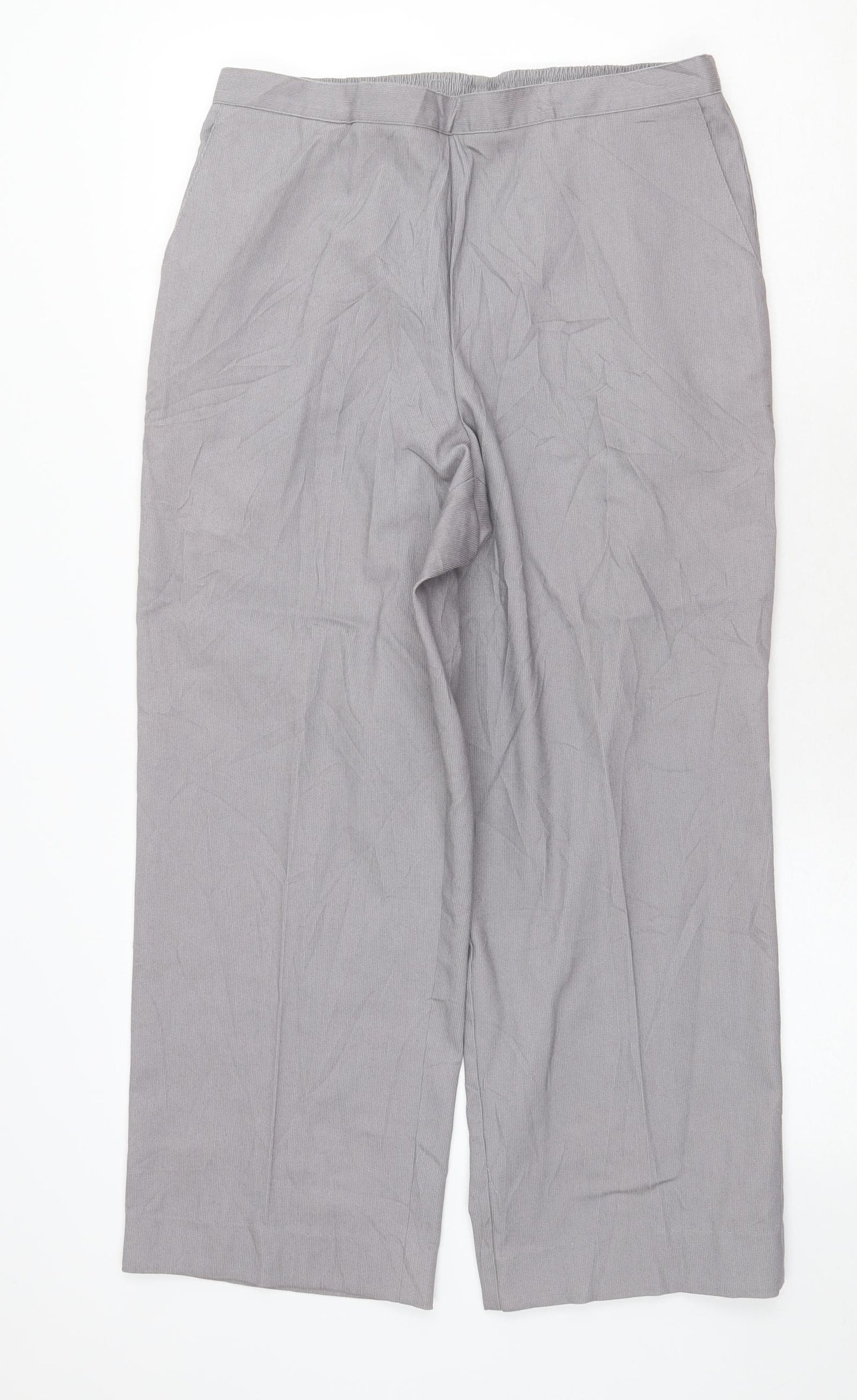 Alfred Dunner Womens Grey Cotton Trousers Size 14 Regular