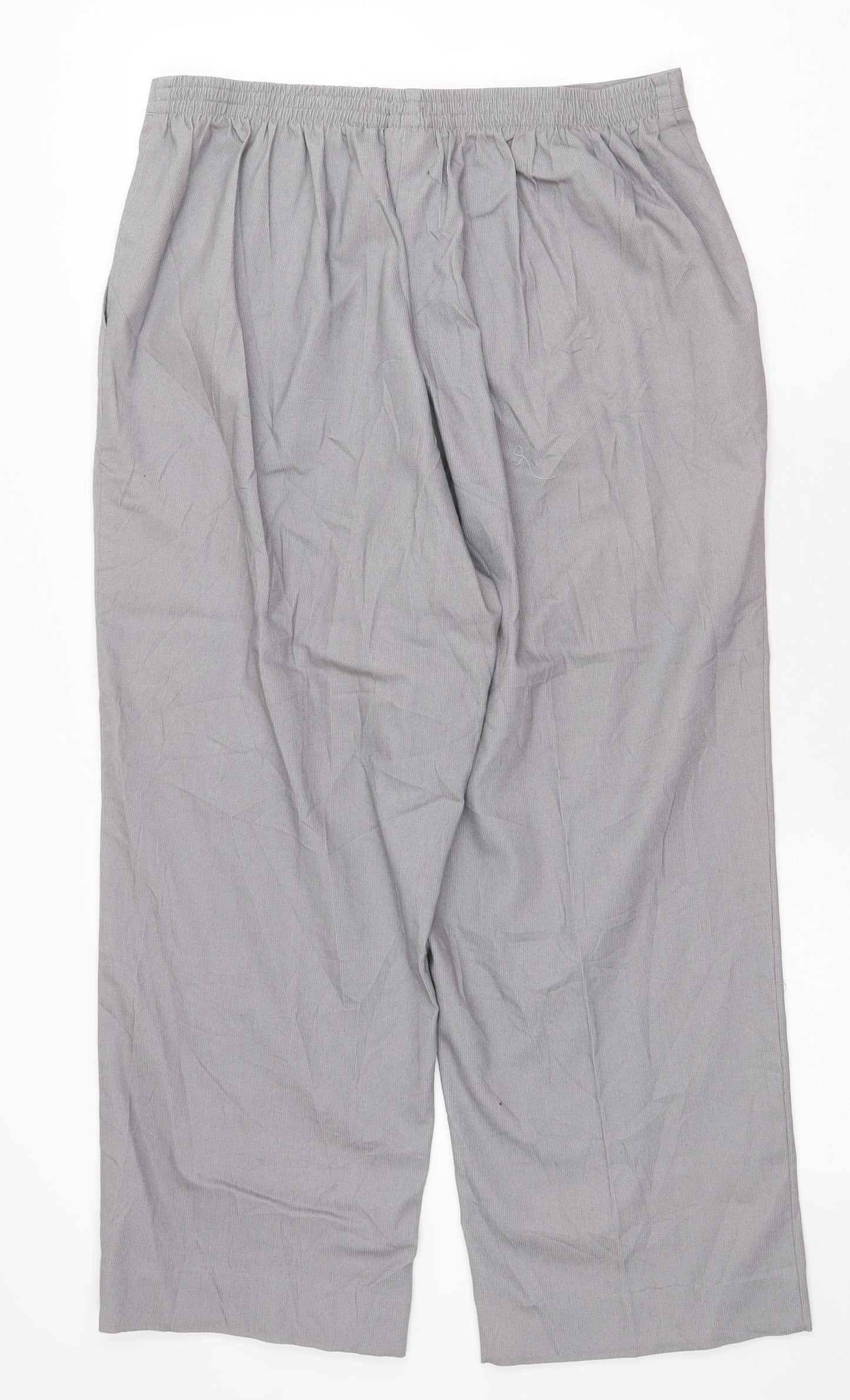 Alfred Dunner Womens Grey Cotton Trousers Size 14 Regular