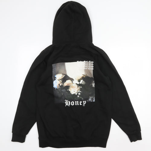 Uneek Womens Black Cotton Pullover Hoodie Size M Pullover